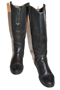 MIZ MOOZ HUGO BLACK LEATHER KNEE HIGH RIDING BOOTS WOMEN SZ 8 *EUC* - Picture 1 of 10