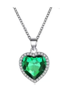 Collar Colgante Corazón Piedra Verde Corazón Océano Titanic - Imagen 1 de 1