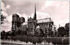 Notre Dame Church Paris Frankreich schwarz & weiß Vintage Postkarte B21