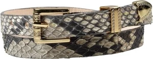 Python Snakeskin Cowboy Hat Band Gold Plated 3 Piece Buckle Set Handmade 26” - Picture 1 of 1