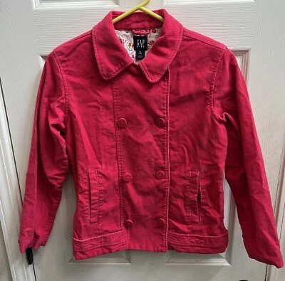 GAP Kids Girls Corduroy Jacket Coat Dark Pink Double Breasted Lined Size XL (12) - Image 1 of 4
