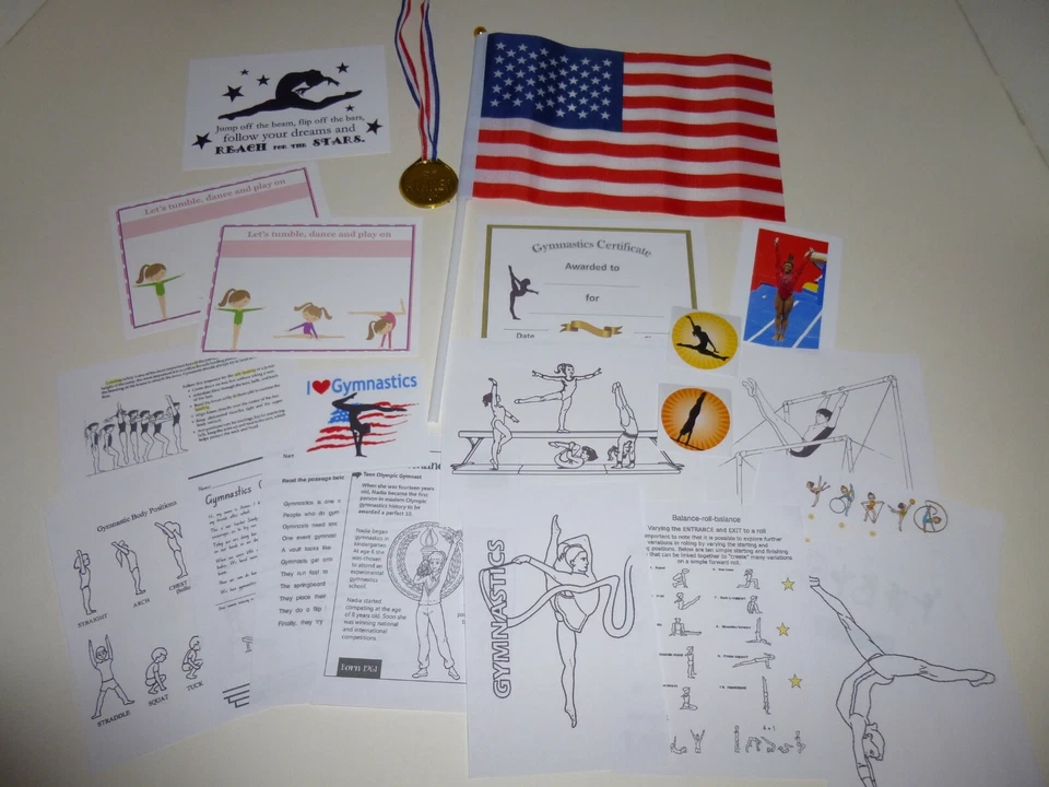 Juego de GIMNASIA OLIMPIADAS tamaño muñeca AMERICAN GIRL Welliewisher McKenna Lila + Foto 1 de 1