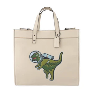 COACH Tote Bag CG592 Field Tote 40 Rexy Space 2WAY Shoulder Bag leather beige - Picture 1 of 10