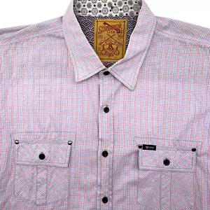 Sovereign Code Men's Short Sleeve Multicolor Striped Button Up XXL 2XL Pockets - Picture 1 of 8