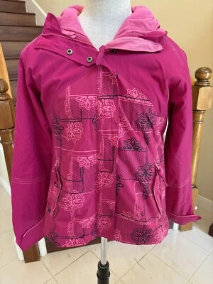 Chaqueta con Capucha Columbia Juvenil Niñas Rosa 2 Capas  Foto 1 de 4