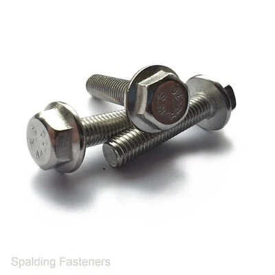SPALDING FASTENERS BULLONE TESTA FLANGIA ESAGONALE METRICA ACCIAIO INOX GRADO MARINO A4 316 M6 M8 M10