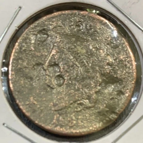 1831 Large Cent (AG) ~ Coronet Head ~ 1 Penny/Cent ~ Pitted Copper U.S. Coin Cover
