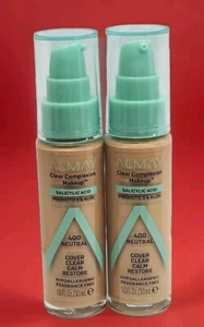 Almay Clear Complexion Foundation W Prebiotics & Aloe 400 Neutral 1oz Ea 2pcs - Picture 1 of 1