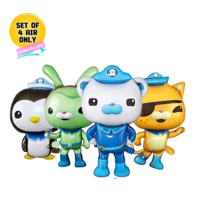 Octonauts Set Of 4 Foil Balloons Kids Party Captain Barnacles Kwazi Peso Tweak