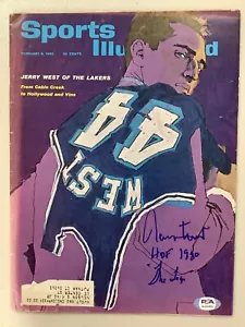 Jerry West signiert Sport illustriert 2/8/65 Autogramm Das Logo HOF Insc PSA/DNA2 - Bild 1 von 7