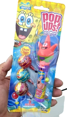 NEW POP UPS! LOLLIPOP Nickelodeon SpongeBob, Patrick Star CHUPA CANDY STOCKING, - Image 1 of 4