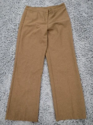 Vintage Fashion Bug Pants Womens 12 Brown Polyester Wide Leg Chino Made In USA - Image 1 of 4