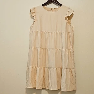 KIRUNDO Women’s Summer Dress Sleeveless Ruffle Sleeve Round Neck Dress size L - Picture 1 of 9