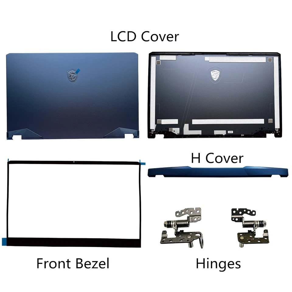 LCD Back Cover/Bezel/Hinges For MSI GE76 GP76 Raider 10UE/11UH/11UG/12UE MS-17K4 - Image 1 of 4