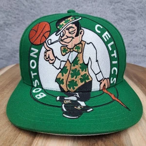 Gorra gorra Boston Celtics espalda a presión verde logotipo grande Mitchell & Ness madera dura clásica - Imagen 1 de 8