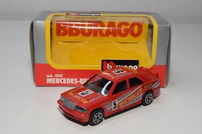 B66 1:43 BBURAGO BURAGO 4102 MERCEDES-BENZ 190E 190 E MONROE #5 RALLY RED MIB - Immagine 1 di 4