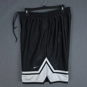 Vintage Nike Basketball Shorts Mens Large Black Gray Silky Unlined Baggy Sandler - Picture 1 of 10
