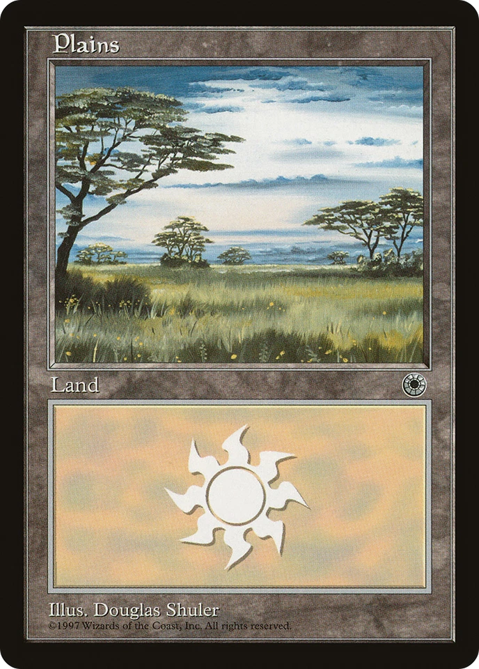 Plains (White Sky) (MP) Portal POR Magic MTG - Image 1 of 1