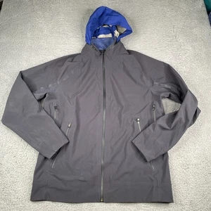 Lululemon Rain Jacket Mens XL Gray Lightweight Stowaway Hood Windbreaker Zip Up - Picture 1 of 19