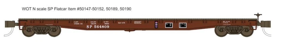 Wheels of Time 50189 N SP 53'-6" General Service Fish Belly Flatcar (Pack of 3) - Image 1 of 1