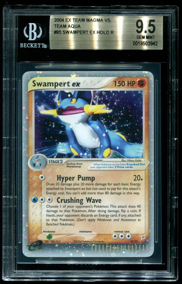 BGS 9.5 Swampert ex Holo Rare EX Team Magma VS Aqua 2004 Pokemon Card #95 - Image 1 of 2