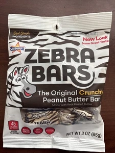 2 Beutel Zebra Riegel Knusprige Erdnussbutter Mini-Riegel Kostenloser Versand - Bild 1 von 3