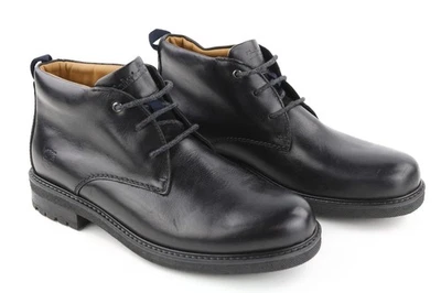 Timberland A2KCW Scarpe Uomo EU43 UK8.5 Nero Pelle Alto da Allacciare Tabella - Immagine 1 di 4