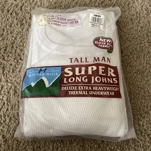 Vintage Morgan Mills Thermal Shirt Men's 2XL Tall Waffle Knit Base Layer NEW - Picture 1 of 7