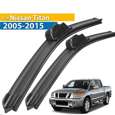 2Pcs Front Windshield Flat Wiper Blades Set For Nissan Titan 2005 - 2015 24"+22" - Image 1 of 4