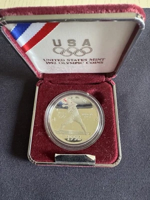 1992-S U.S. Olympic Baseball Commemorative Proof Silver Dollar - Image 1 of 3