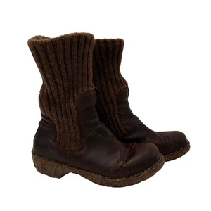 El Naturalista Brown Leather Yggdrasil Military Boots Size 6 - Picture 1 of 10