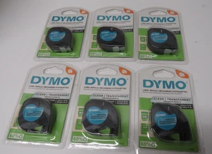 Dymo LetraTag LT Etikettenminen Klar Kunststoff Etikettenband 1/2" x 13 Fuß - MENGE 6 - Bild 1 von 2