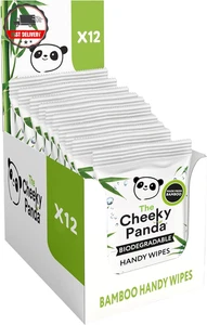 The Cheeky Panda Bamboo Hand Wipes 12 Packs of 12 Travel Wipes 100% Plastic Free - Picture 1 of 7