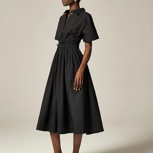J.CREW Elena Midi Shirtkleid Baumwollpopeline schwarz Größe 6 neu mit Etikett adrett klassisch  - Bild 1 von 14