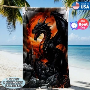 Dragon Oversize Strandtuch Schnelltrocknend Weich Mikrofaser Badetücher Extra Groß USA - Bild 1 von 10