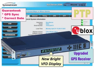 Symmetricom SyncServer S300 PTP UPGRADED GPS NTP Network Time Server NEW DISPLAY - Picture 1 of 24