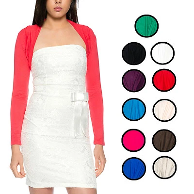 BOLERO VISKOSE MISCHUNG LANGARM VIELE FARBEN UND GRÖSSEN - Bild 1 von 4