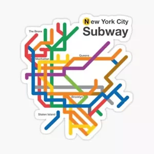 Adesivo decalcomania vinile viaggio mappa treno metropolitana New York città natale computer portatile - Foto 1 di 1