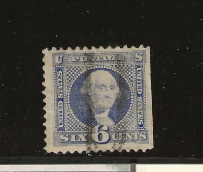 US sc#115 used 6c ultramarine Washington 1869 Pictorial Issue light cancel f/vf - Image 1 of 2