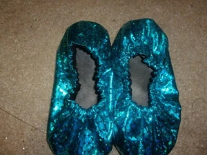 BOWLING SHOE COVERS TEAL MERMAID IRREDESCENT - Foto 1 di 2