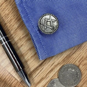 MASONIC SILVER PEWTER CUFFLINKS GIFT BOX WEDDINGS BIRTHDAYS XMAS GIFTS MASON - Picture 1 of 4