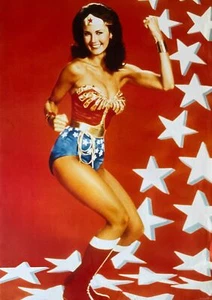 Wonder Woman Lynda Carter Red Background Vintage Poster 24 x 33.5 - Picture 1 of 7