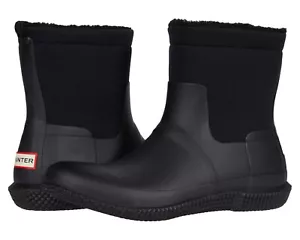 HUNTER MENS ORIGINAL SHERPA BOOTS BLACK SIZE UK 12, US 13 BOX HAS NO TOP $150 - Picture 1 of 5