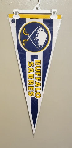 BUFFALO SABLES CHIELD CREST THROWBACK NHL FELT PENNANT WITH HOLDER 3/14/21 Cover