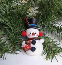 Vintage 1982 Kurt Adler Wooden Snowman Christmas Ornament