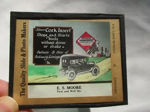 Automobile FORD  Magic Lantern Slide E.S. MOORE Mint CONDITION Oil & Gas - Picture 1 of 6