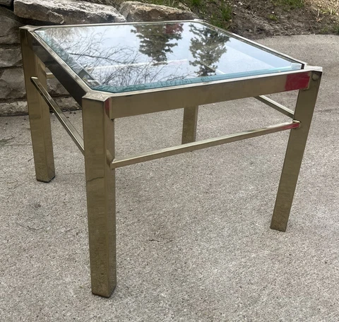 Vintage Mastercraft Solid Brass* + Glass Top Coffee Table | 20”x20”x17” | Heavy Cover