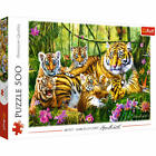 Trefl Puzzle Famille de tigres, félins, 500 pièces, 48 x 34 cm, 37350