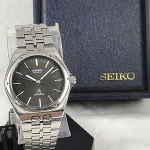RARE VINTAGE SEIKO SILVER WAVE 6030-7040 QUARTZ MEN'S WATCH NEW BATTERY IN BOX - Picture 1 of 10