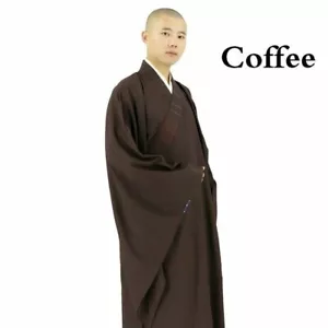 Men Shaolin Buddhist Monk Dress Meditation Haiqing Robe Kung Fu Suit Unisex Gown - Picture 1 of 14